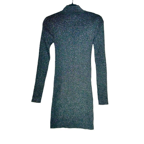 NWT Revolve Steve Madden Nadina Metallic LS Sweater Dress in Black & Silver, S - Picture 6 of 15